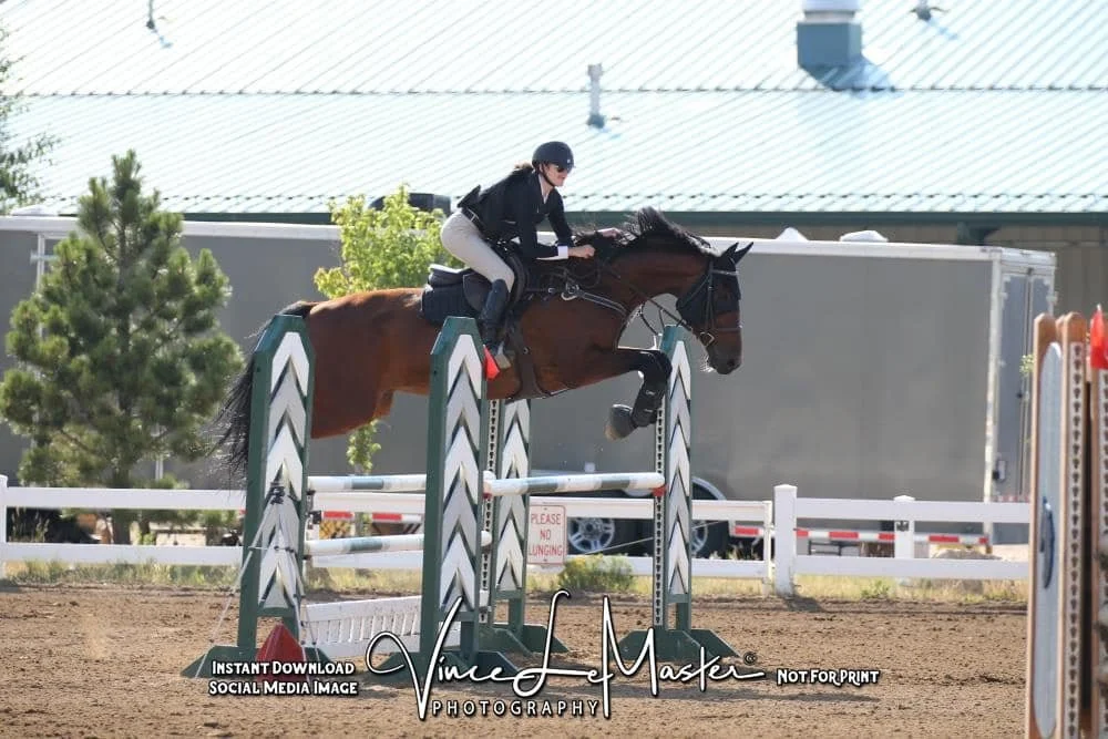 The M.Y. Equestrian team with a season of show ribbons